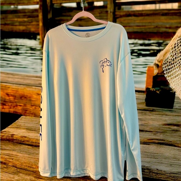 Scales Long Sleeve Crew Neck Performance Fishing Shirt. Size 2XL. - Picture 3 of 7